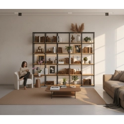 REGAŁ NA KSIĄŻKI METALOWY DREWNO LITE DĄB JESION OLCHA  RNK-194